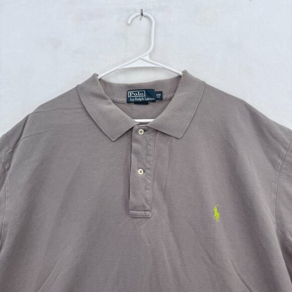 Polo Ralph Lauren Polo Shirt Mens 3XB Big Gray Knit Pony Preppy - Picture 2 of 7